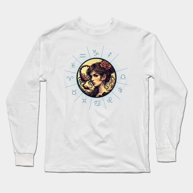 ZODIAC Scorpio - Astrological SCORPIO - SCORPIO - ZODIAC sign - Van Gogh style - 12 Long Sleeve T-Shirt by ArtProjectShop